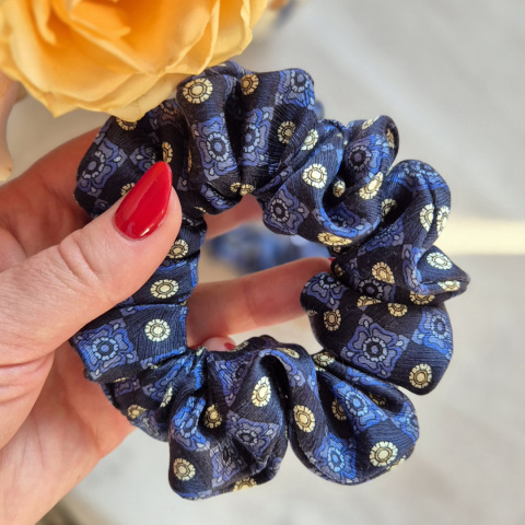 Granat retro MAXI gumka 100% jedwab upcykling Granat retro MAXI gumka 100% jedwab upcykling