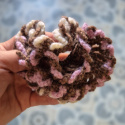 ZESTAW Szydełkowane scrunchie czekoladowe 2szt. 100% wełna