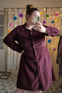 [XL/XXL] 100% bawełna sukienka z kieszeniami bordowa sztruks