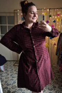 [XL/XXL] 100% bawełna sukienka z kieszeniami bordowa sztruks
