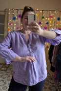 [XL] 100% len koszula lawendowa