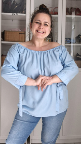 [XL] Bluzka Lyocell (Tencel) niebieska