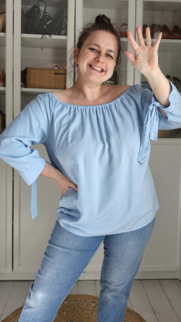 [XL] Bluzka Lyocell (Tencel) niebieska