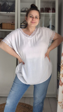 [XXL] Bluzka biała wiskoza