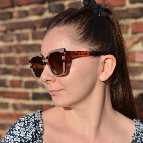 VINTAGE róż/pantera okulary z polaryzacją VINTAGE róż/pantera okulary z polaryzacją
