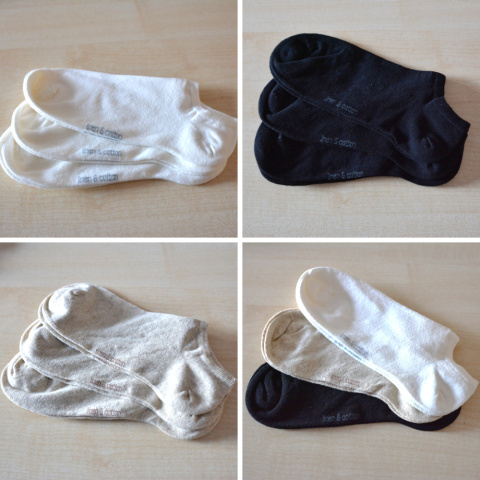 [38-40] 3PAK letnie zoki len+bawełna (stopki)