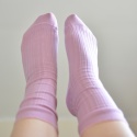 [38-40] Merino prążek barbie (brudny róż) skarpety