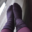 [35-37] Merino prążek śliwka skarpety