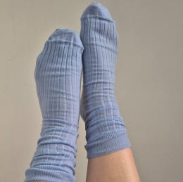 [38-40] Merino prążek baby blue skarpety
