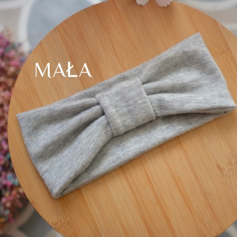 Dziecięca opaska średnia kaszmir szara upcykling