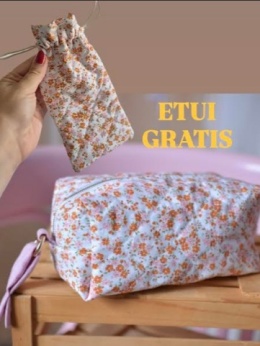 ZESTAW Kuferek łąka kwietna upcykling (pomarańczowe kwiatki) ETUI GRATIS!
