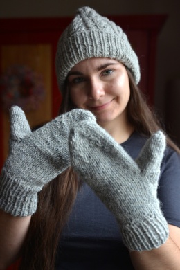 Mix wełna/alpaka/merino rękawiczki handmade szare