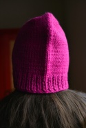100% wełna handmade kapturek magenta