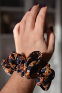 Jedwab MIDI/MAXI gumka upcykling scrunchie GRANAT VINTAGE