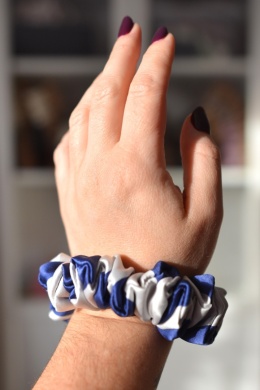 Jedwab mini/midi gumka upcykling scrunchie paski