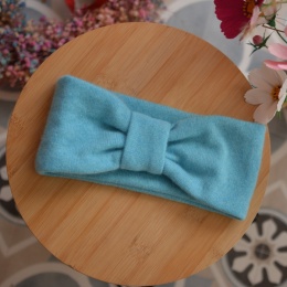 Kaszmir błękitna opaska PREMIUM upcykling średnia grubość puchata