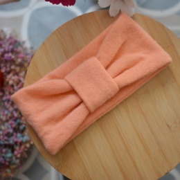 Wełna/angora brzoskwinia upcykling średnia gruba puchata opaska