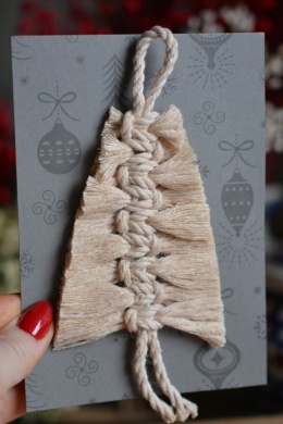 Zawieszka choinka Hand Made beżowa