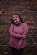 OSTATNIA SZTUKA (S) 100% wełna merino bluzeczka longsleeve BRUDNY RÓŻ (Longisław :)