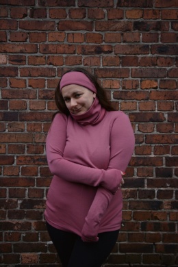 OSTATNIA SZTUKA (S) 100% wełna merino bluzeczka longsleeve BRUDNY RÓŻ (Longisław :)