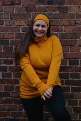 100% wełna merino bluzeczka longsleeve MUSZTARDA (Longisław :)