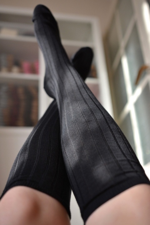 [38-40] PODKOLANÓWKI wełna merino CZARNE