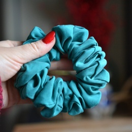 Jedwab MAXI/MIDI gumka upcykling scrunchie szmaragd 2