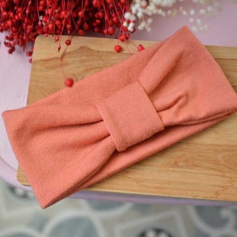 Opaska brzoskwinia 2 MERINO upcykling średnia grubość