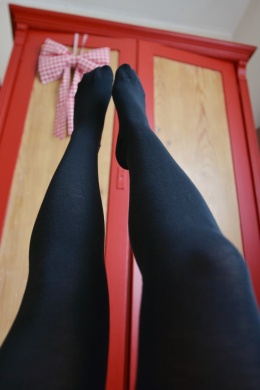 Wełna merino rajstopy CZARNE