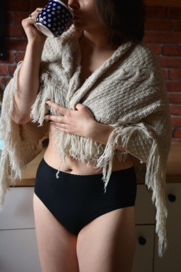 KLARA majtki z wysokim stanem GOTS PREMIUM czarne