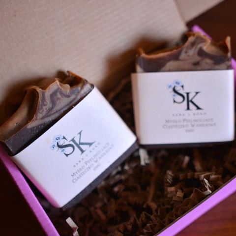 2PAK Waniliowe ciasteczko naturalne mydełko peelingujące Sara&Koko