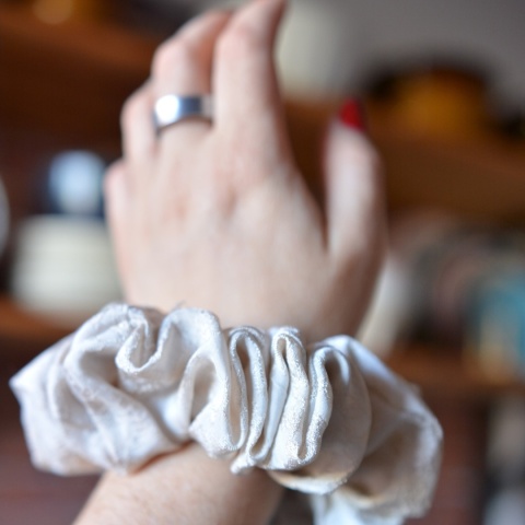 Wiskoza/rayon gumka maxi upcykling scrunchie