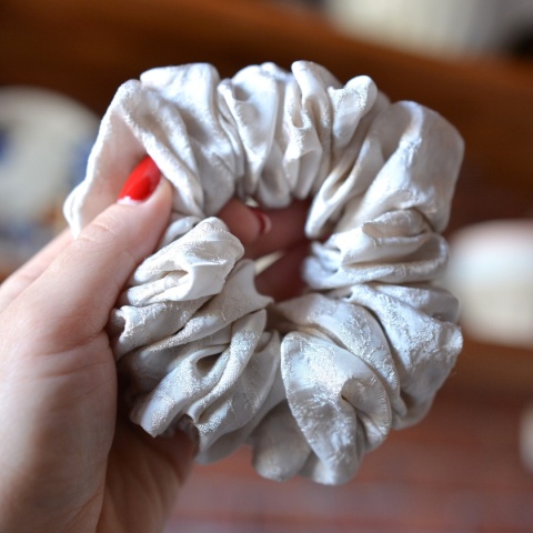 Wiskoza/rayon gumka maxi upcykling scrunchie