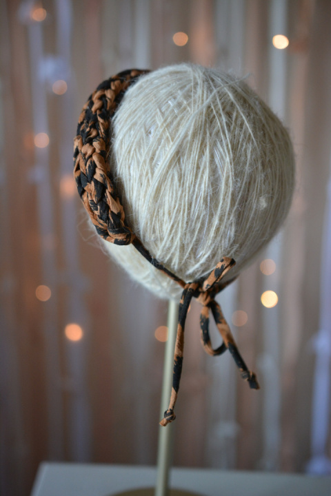 Opaska bezuciskowa panterka średnia handmade upcykling bawełna Opaska bezuciskowa panterka średnia handmade upcykling bawełna