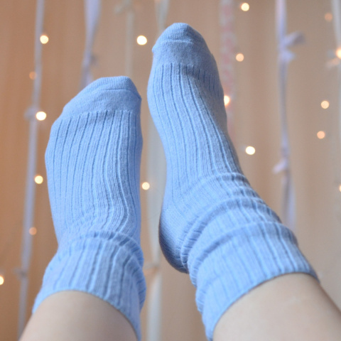 [35-38] Fest Ciepłe Zoki BABY BLUE (wełna jagnięca)